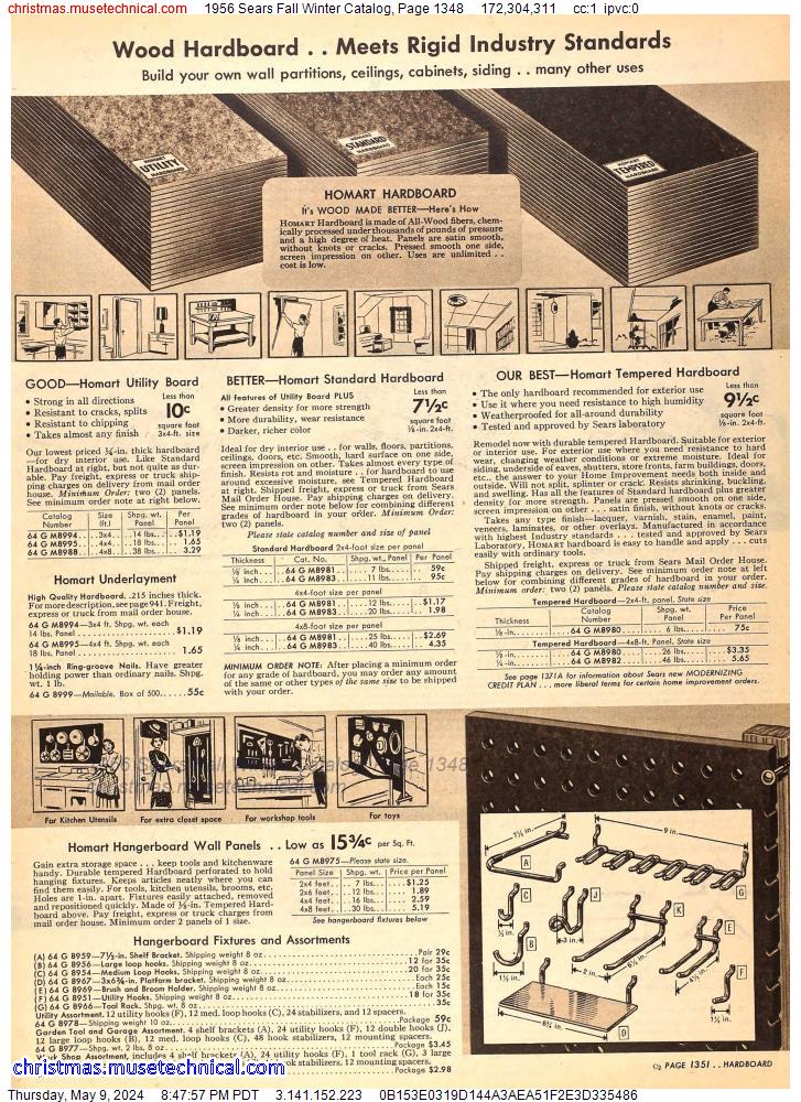 1956 Sears Fall Winter Catalog, Page 1348