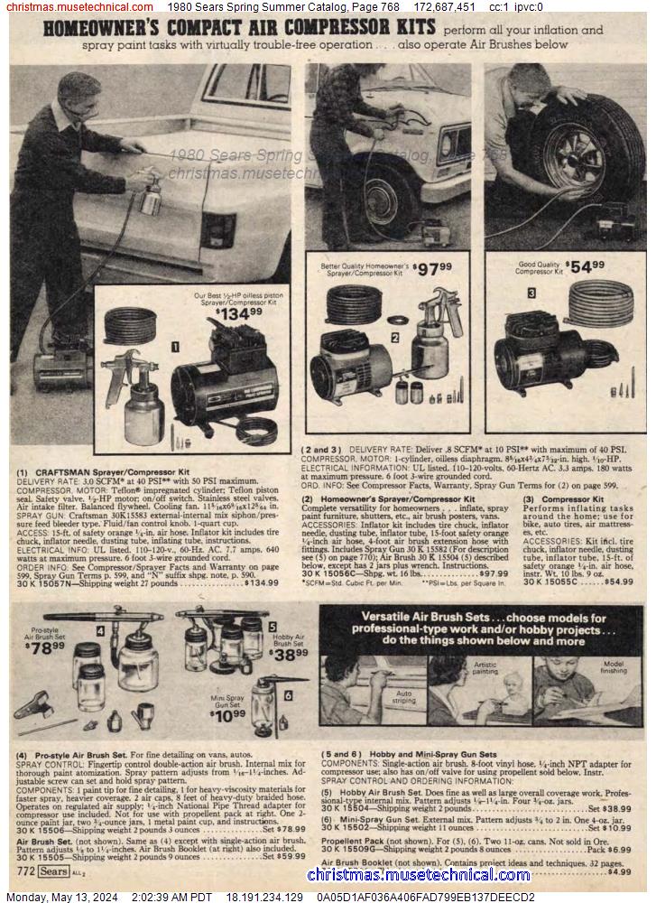 1980 Sears Spring Summer Catalog, Page 768