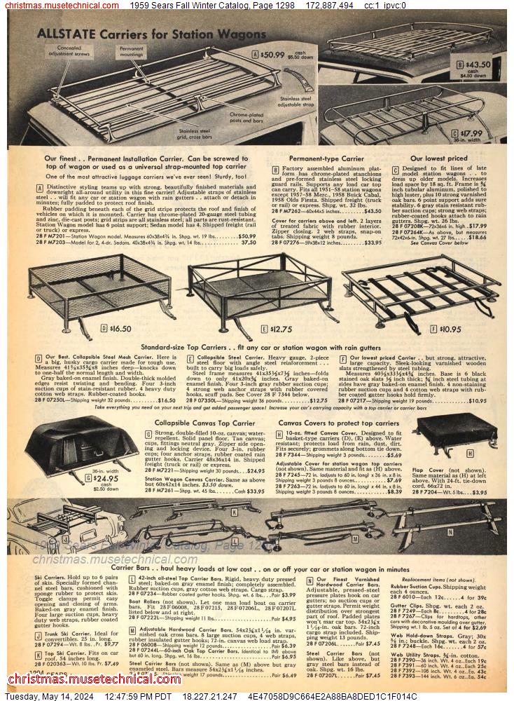 1959 Sears Fall Winter Catalog, Page 1298