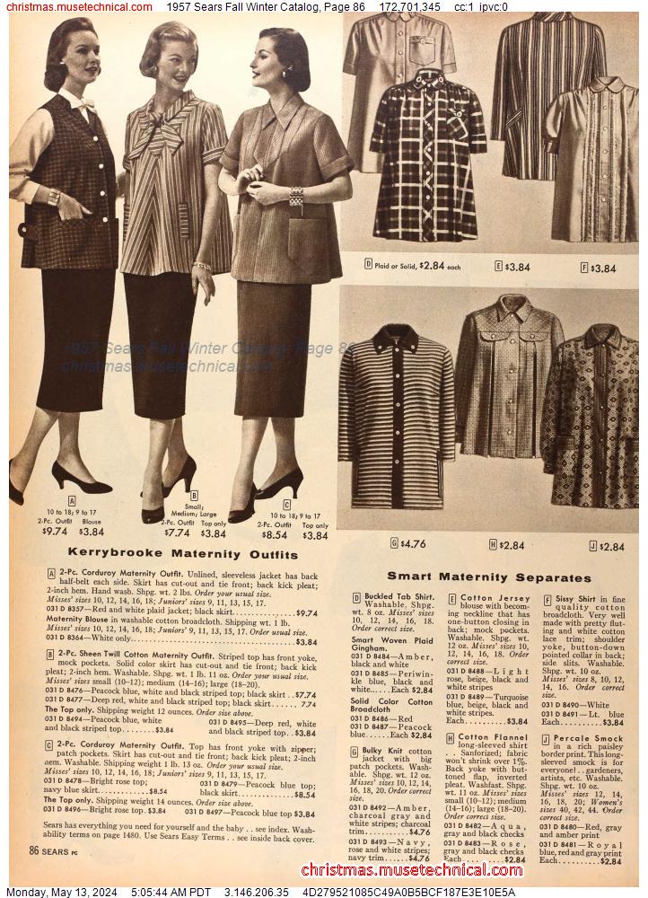 1957 Sears Fall Winter Catalog, Page 86