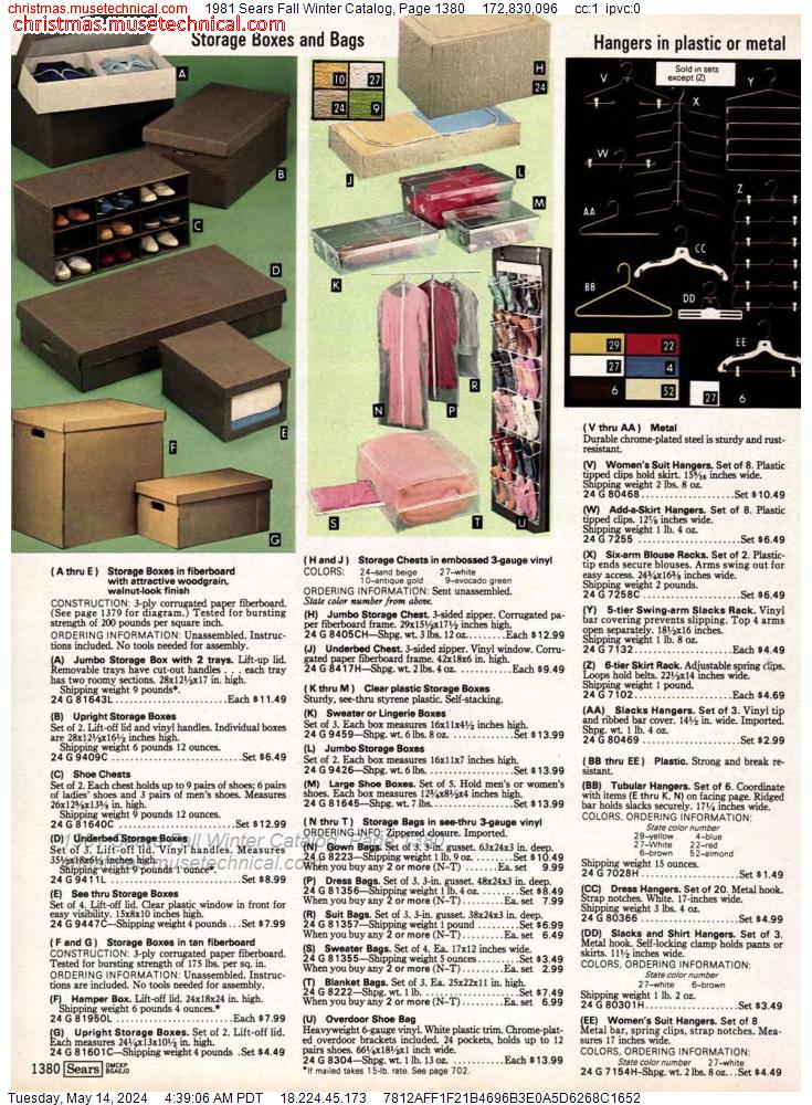 1981 Sears Fall Winter Catalog, Page 1380