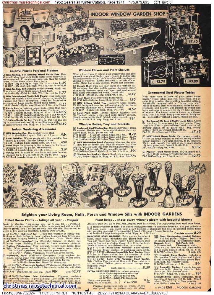 1952 Sears Fall Winter Catalog, Page 1371