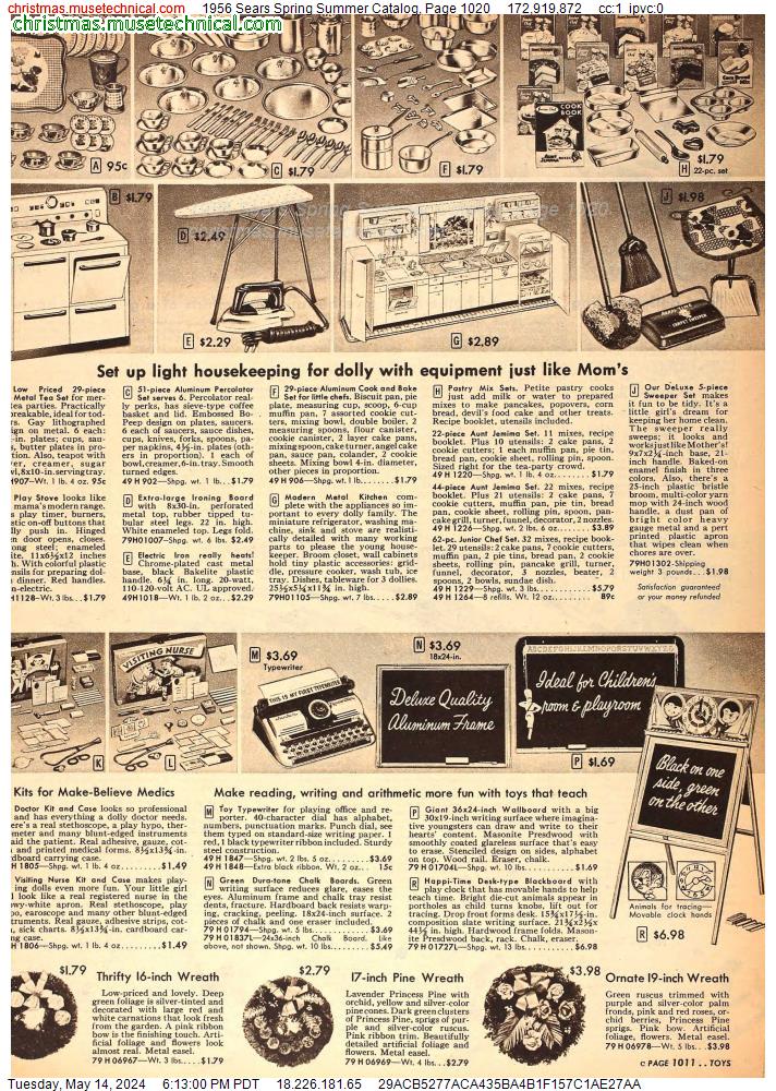 1956 Sears Spring Summer Catalog, Page 1020