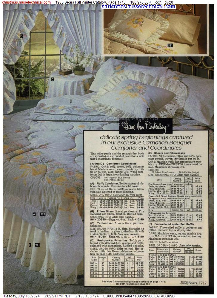 1980 Sears Fall Winter Catalog, Page 1713