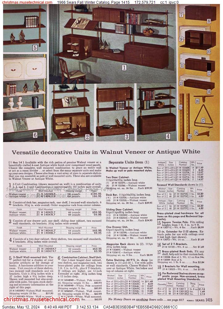 1966 Sears Fall Winter Catalog, Page 1415