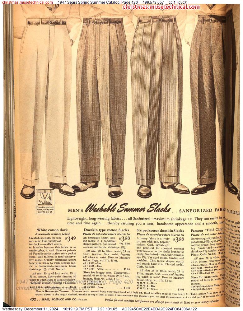 1947 Sears Spring Summer Catalog, Page 420