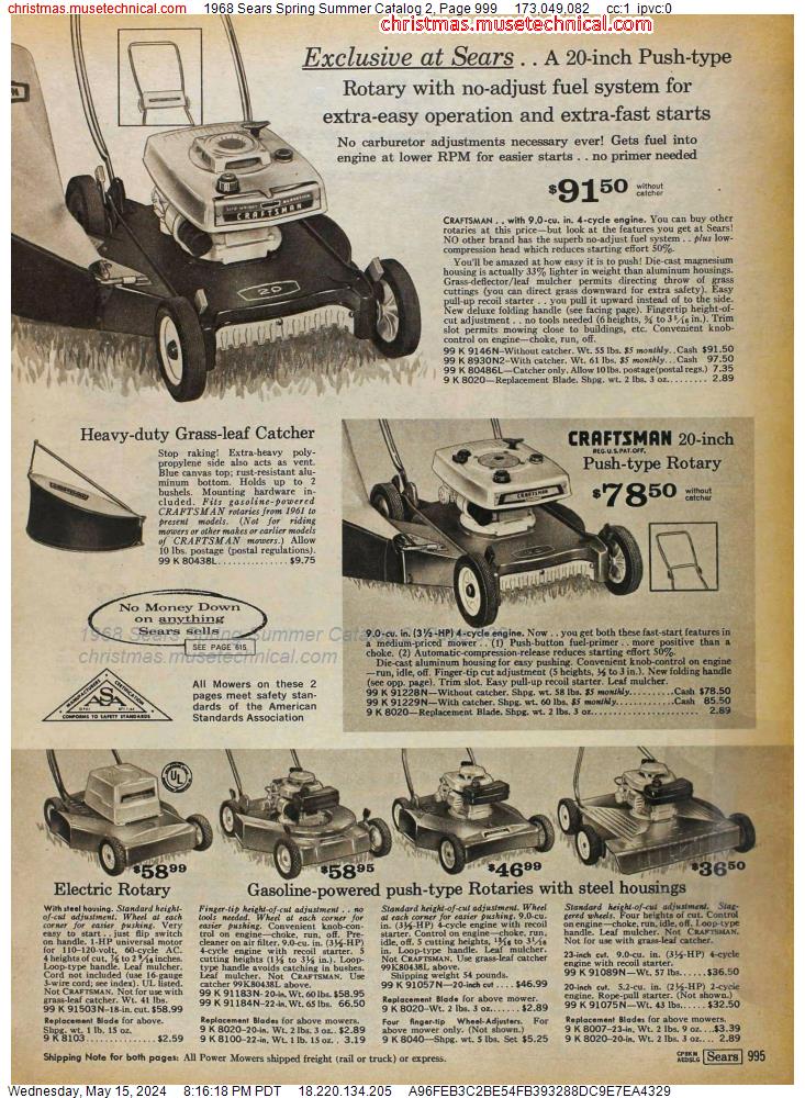 1968 Sears Spring Summer Catalog 2, Page 999