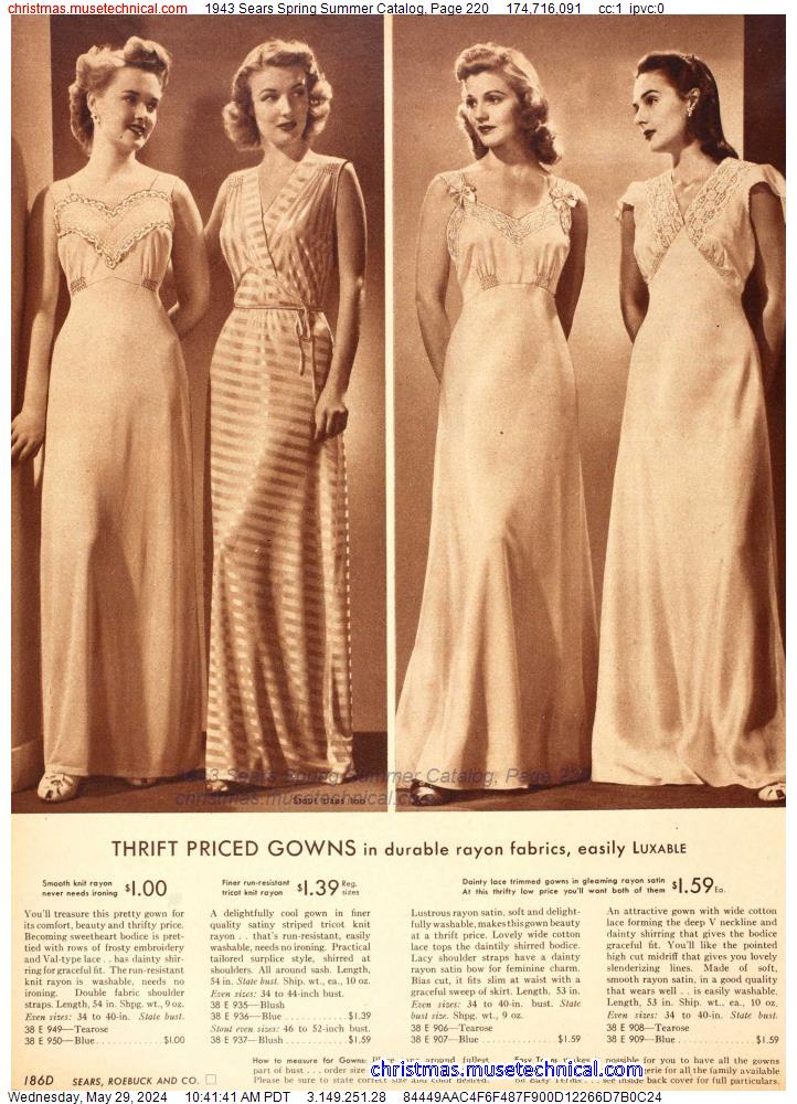 1943 Sears Spring Summer Catalog, Page 220