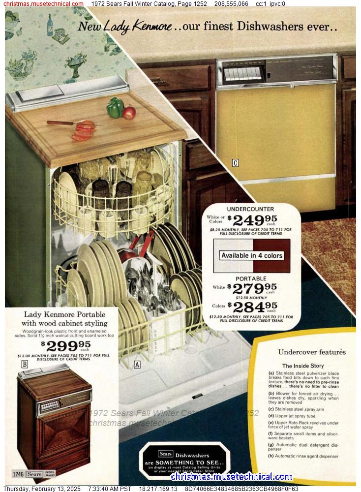 1972 Sears Fall Winter Catalog, Page 1252