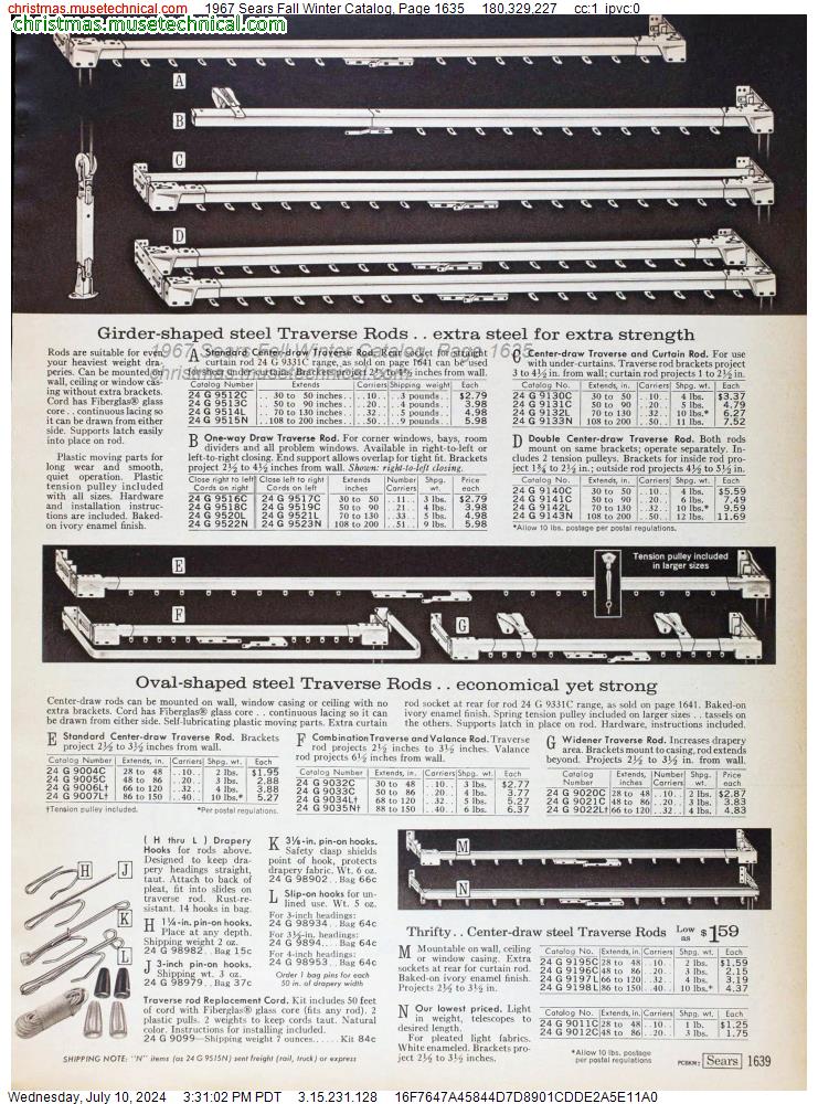 1967 Sears Fall Winter Catalog, Page 1635
