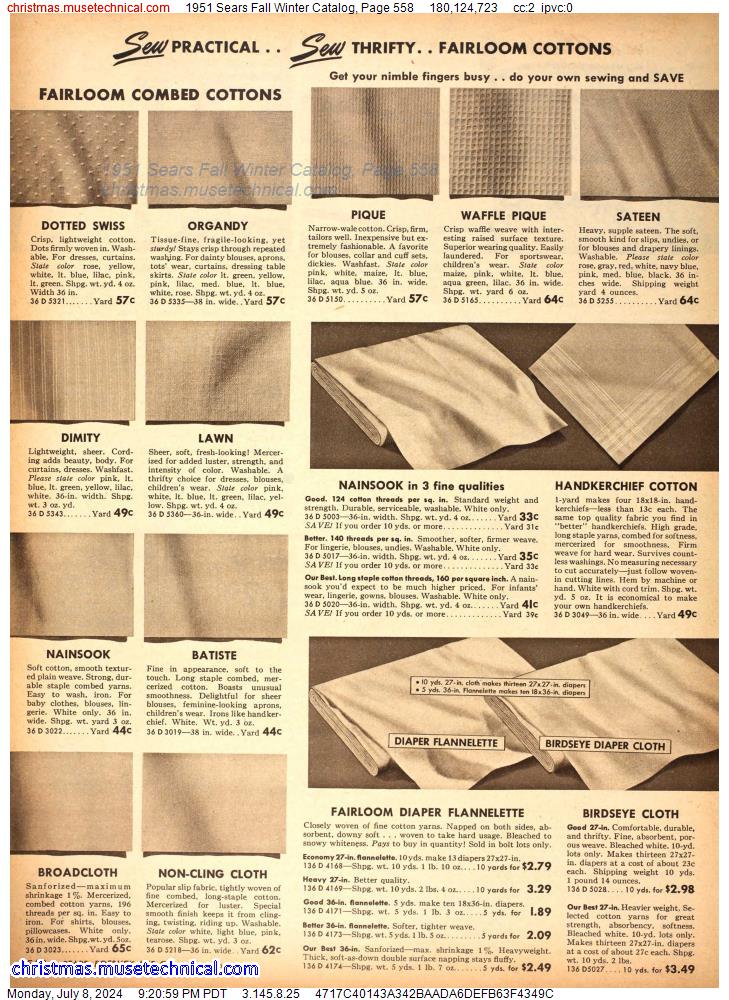 1951 Sears Fall Winter Catalog, Page 558
