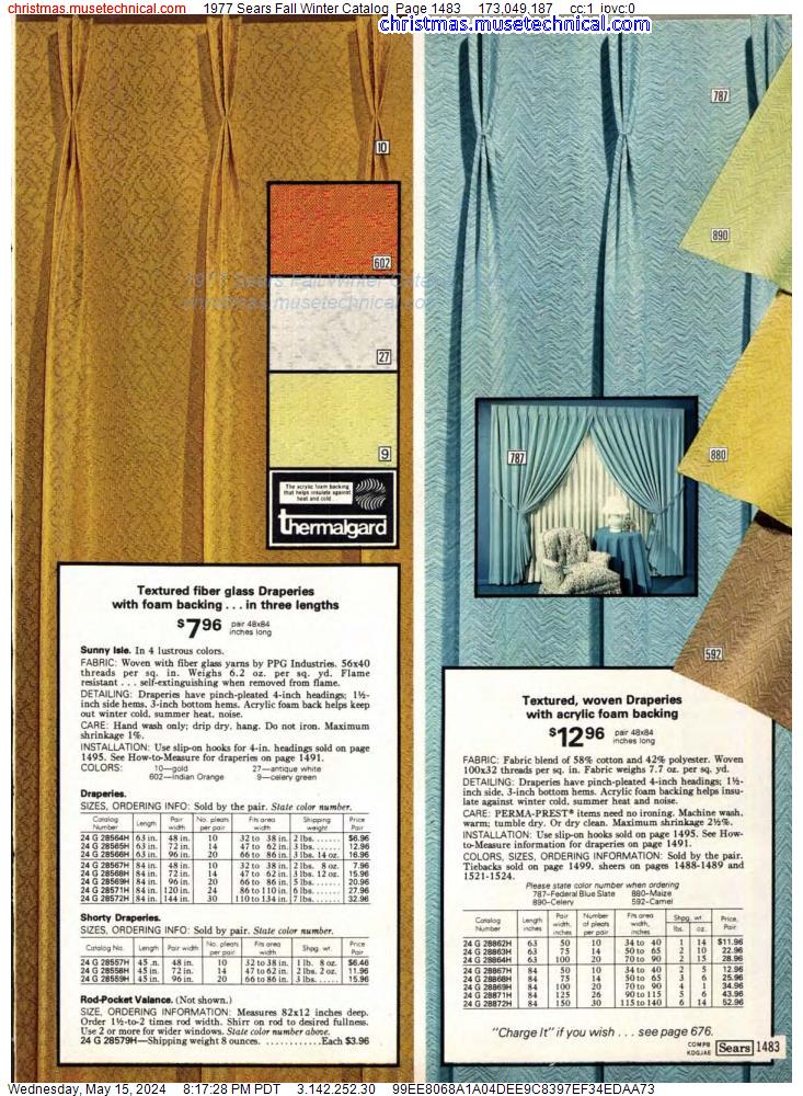 1977 Sears Fall Winter Catalog, Page 1483