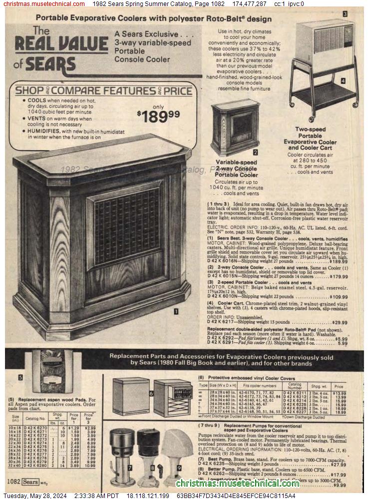 1982 Sears Spring Summer Catalog, Page 1082