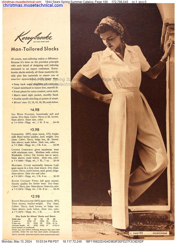 1944 Sears Spring Summer Catalog, Page 109