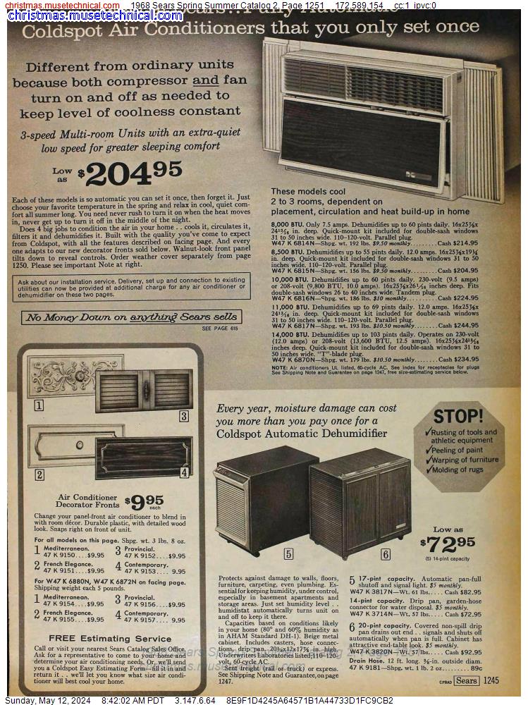 1968 Sears Spring Summer Catalog 2, Page 1251
