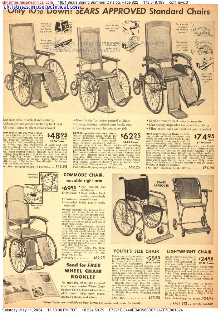 1951 Sears Spring Summer Catalog, Page 822
