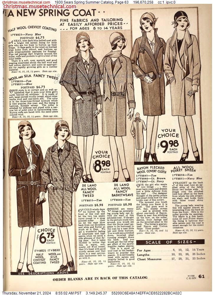 1930 Sears Spring Summer Catalog, Page 63