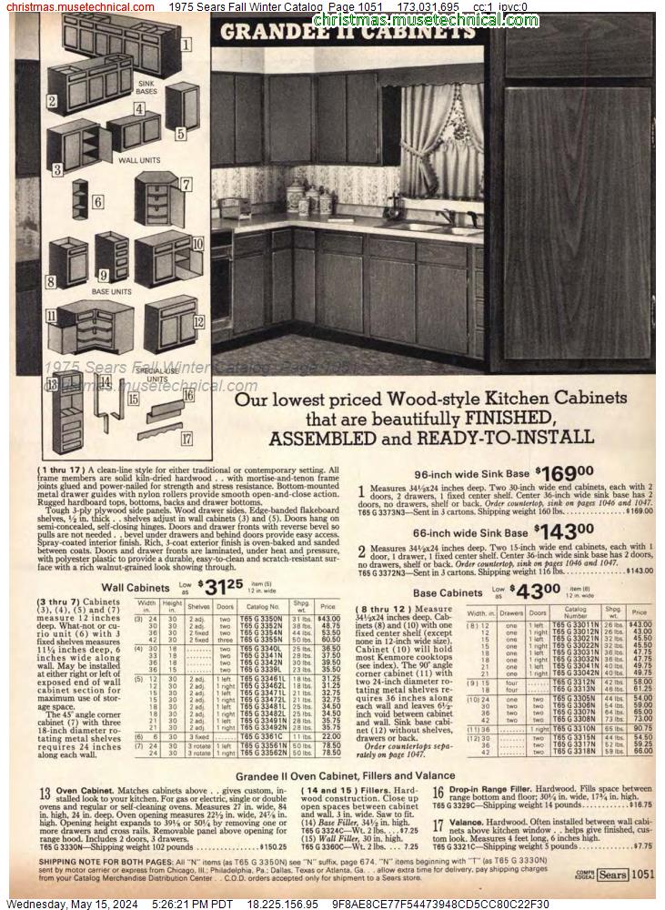 1975 Sears Fall Winter Catalog, Page 1051