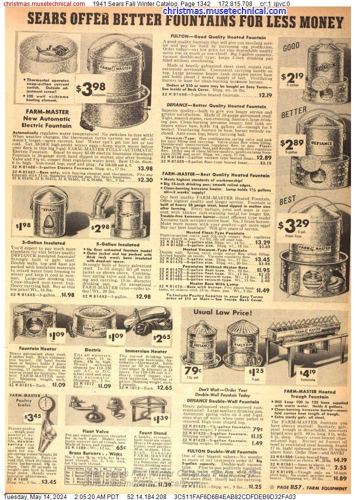 1941 Sears Fall Winter Catalog, Page 1342