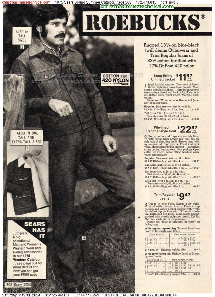 1975 Sears Spring Summer Catalog, Page 508