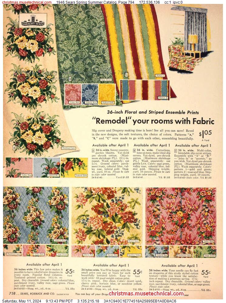 1946 Sears Spring Summer Catalog, Page 794
