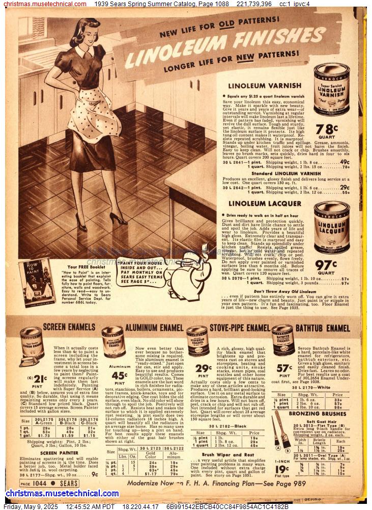 1939 Sears Spring Summer Catalog, Page 1088