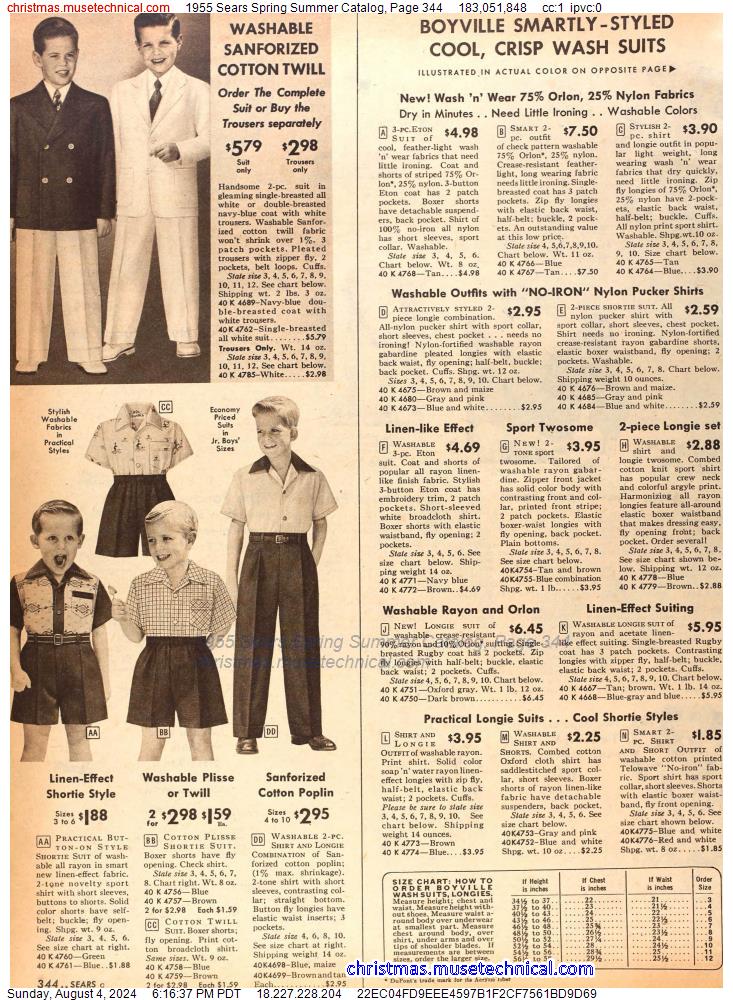 1955 Sears Spring Summer Catalog, Page 344