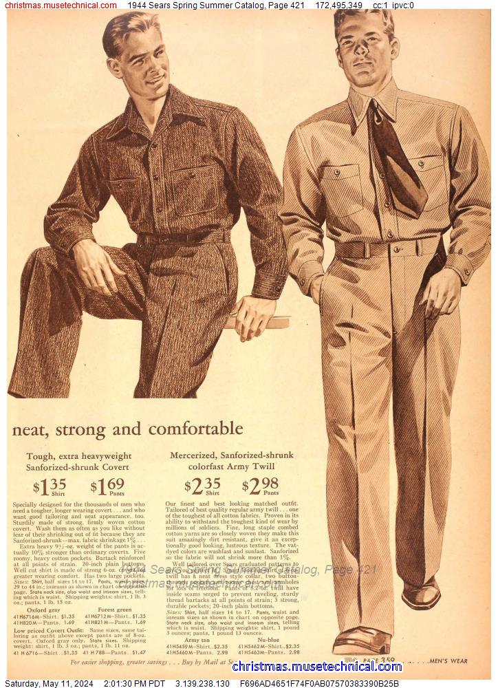 1944 Sears Spring Summer Catalog, Page 421