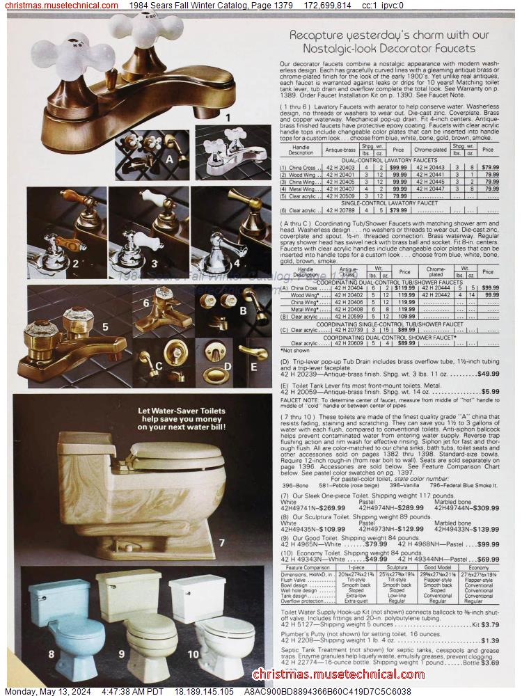1984 Sears Fall Winter Catalog, Page 1379