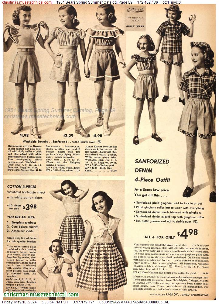 1951 Sears Spring Summer Catalog, Page 59