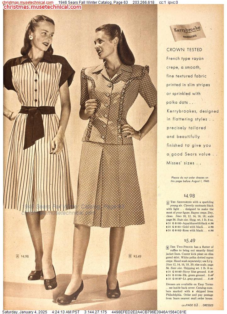 1946 Sears Fall Winter Catalog, Page 63