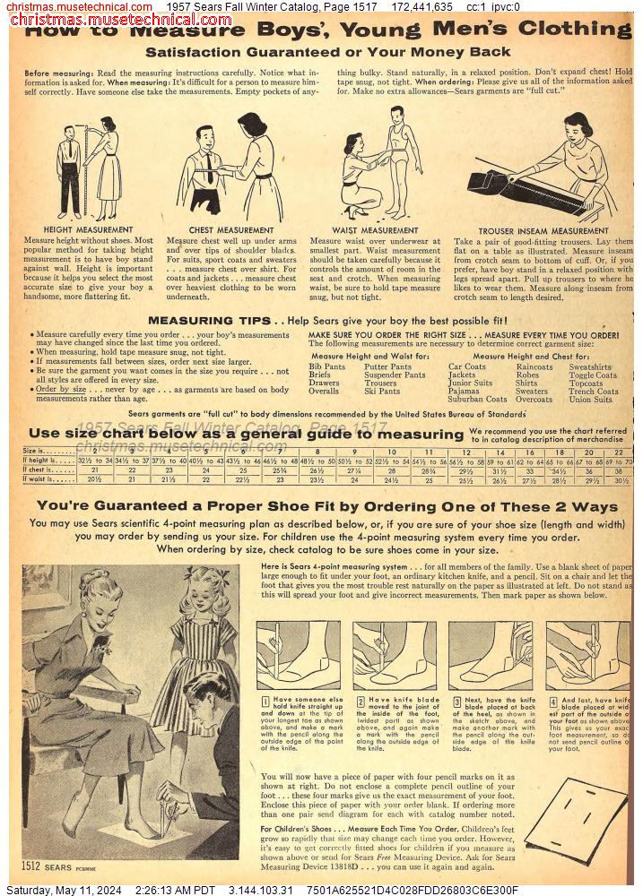 1957 Sears Fall Winter Catalog, Page 1517