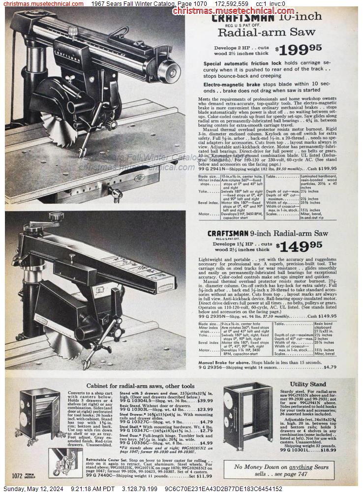 1967 Sears Fall Winter Catalog, Page 1070