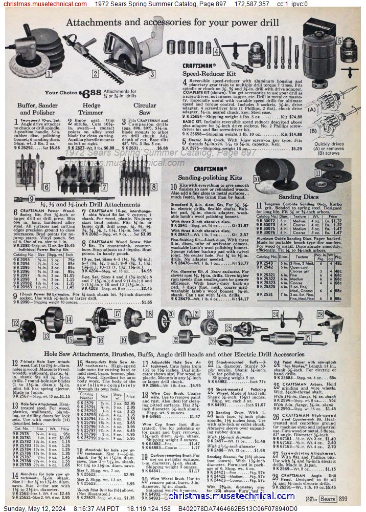 1972 Sears Spring Summer Catalog, Page 897