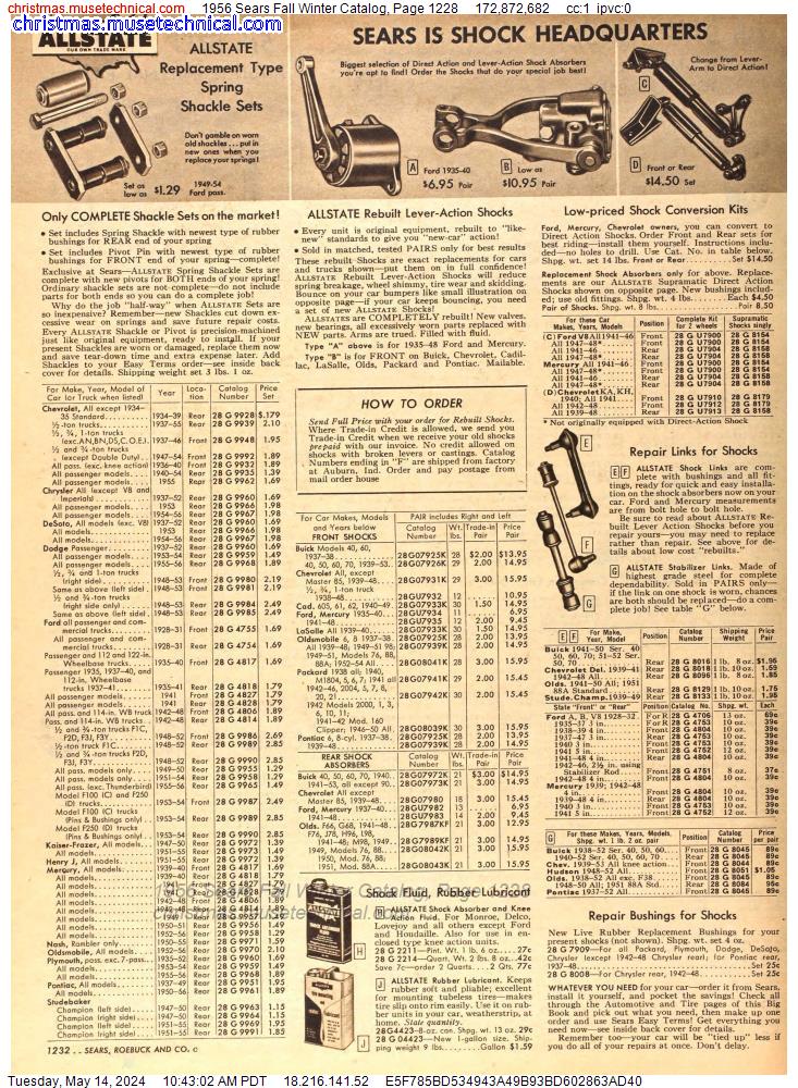 1956 Sears Fall Winter Catalog, Page 1228