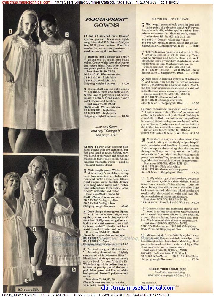 1971 Sears Spring Summer Catalog, Page 162