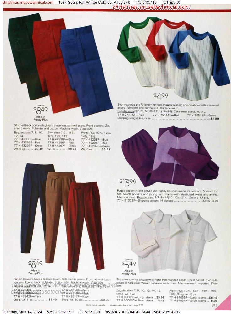 1984 Sears Fall Winter Catalog, Page 340