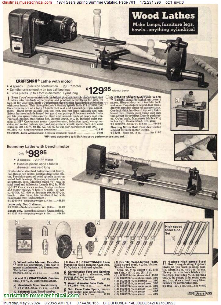 1974 Sears Spring Summer Catalog, Page 701