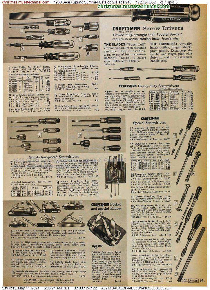 1968 Sears Spring Summer Catalog 2, Page 945