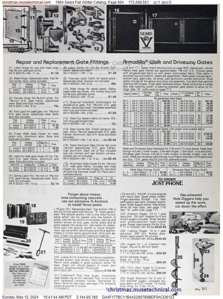 1984 Sears Fall Winter Catalog, Page 904