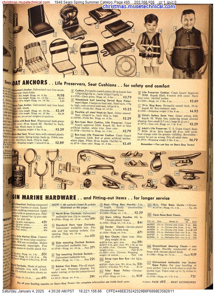 1948 Sears Spring Summer Catalog, Page 495