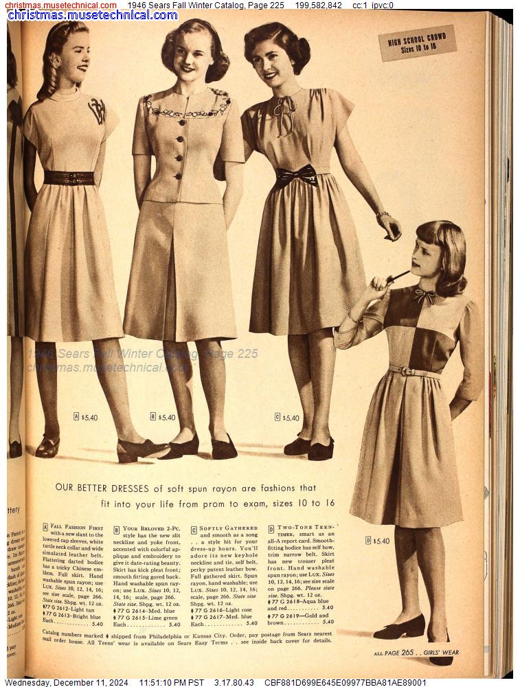 1946 Sears Fall Winter Catalog, Page 225