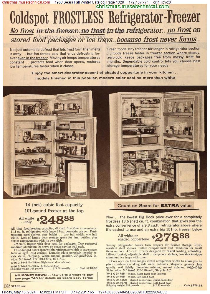 1963 Sears Fall Winter Catalog, Page 1329