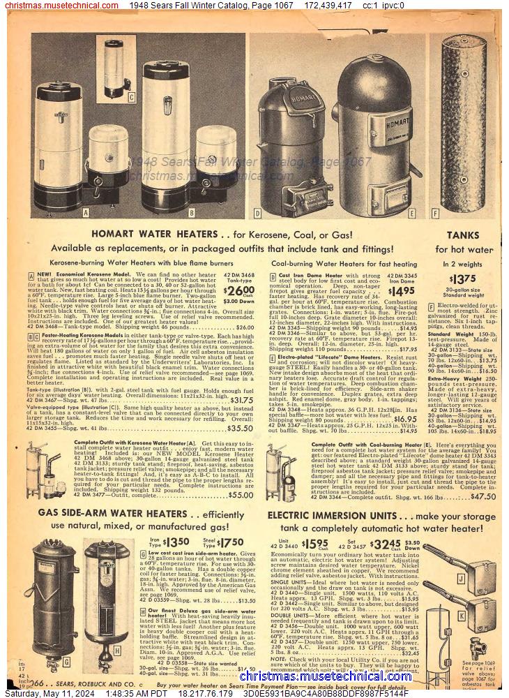 1948 Sears Fall Winter Catalog, Page 1067