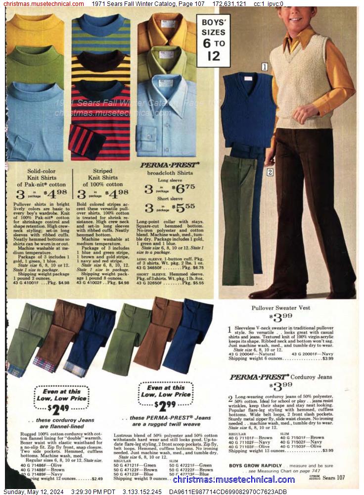 1971 Sears Fall Winter Catalog, Page 107