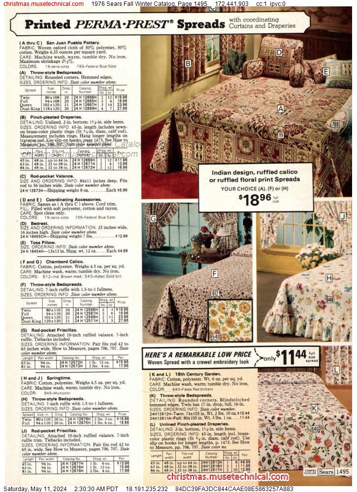 1976 Sears Fall Winter Catalog, Page 1495