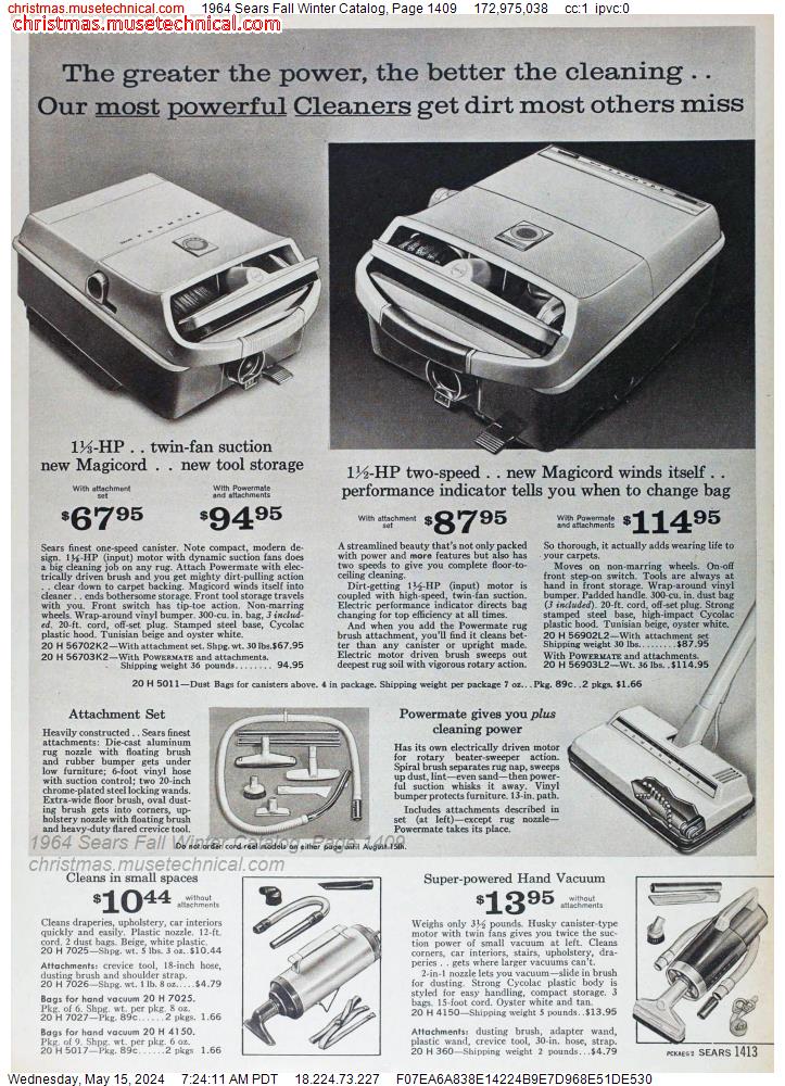 1964 Sears Fall Winter Catalog, Page 1409