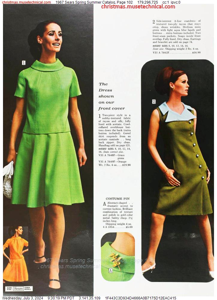 1967 Sears Spring Summer Catalog, Page 102