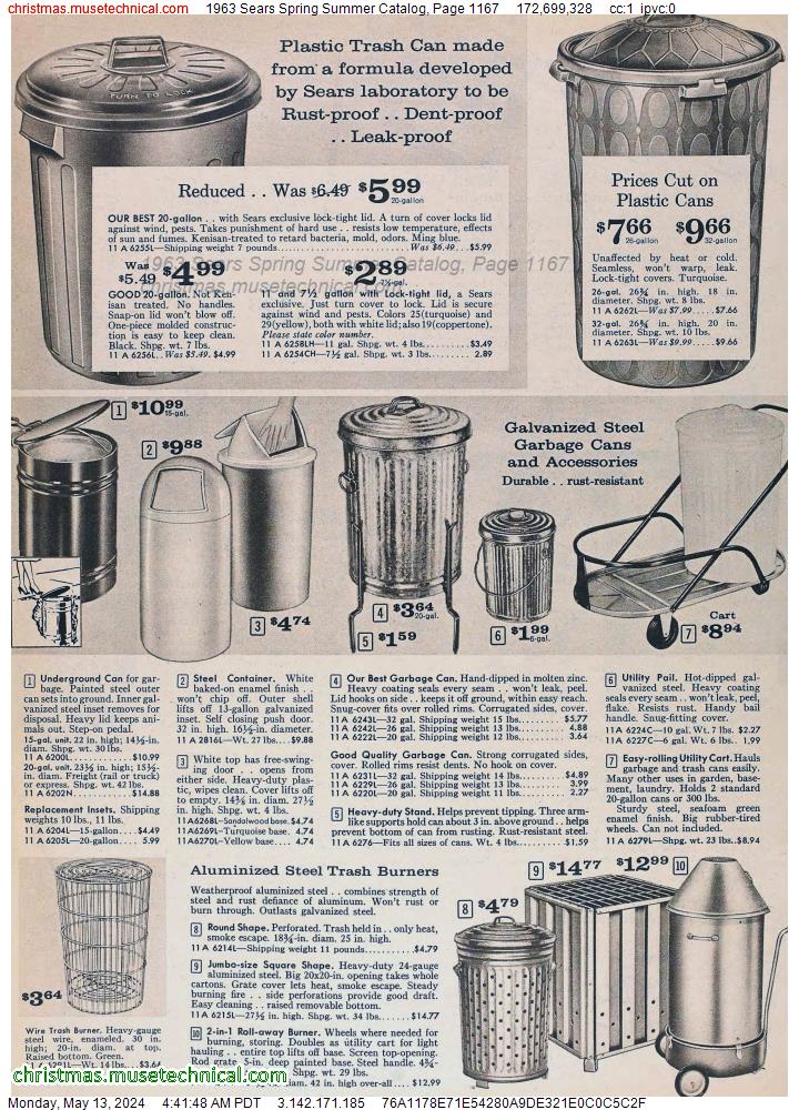 1963 Sears Spring Summer Catalog, Page 1167