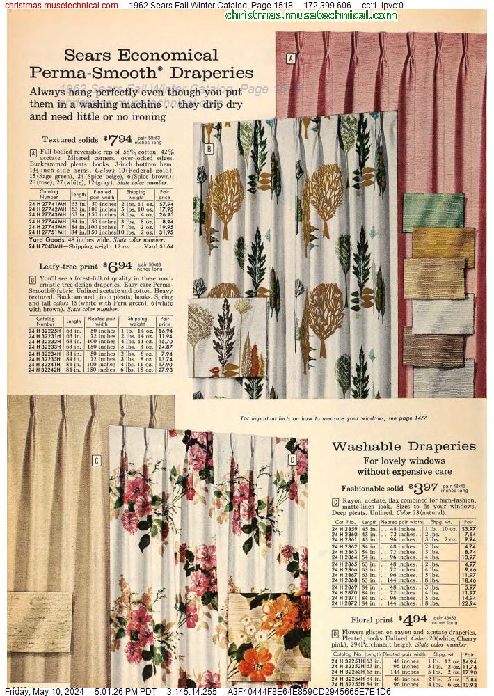 1962 Sears Fall Winter Catalog, Page 1518